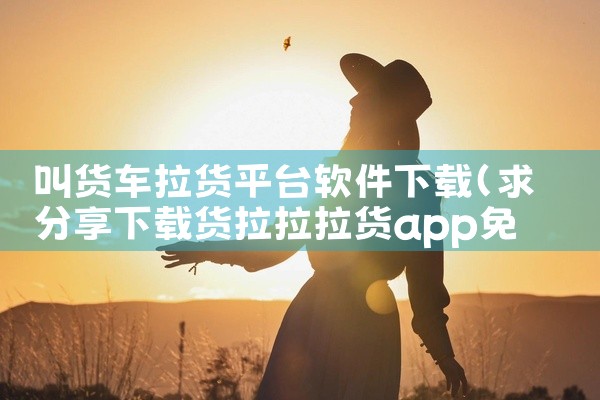叫货车拉货平台软件下载