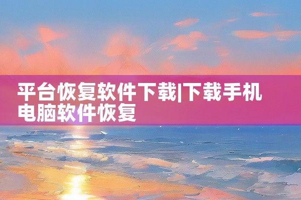 平台恢复软件下载